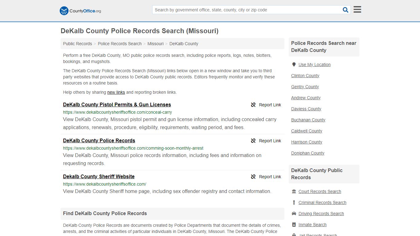 Police Records Search - DeKalb County, MO (Accidents & Arrest Records)